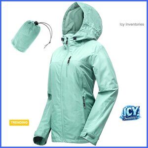 Lightweight Waterproof Rain Jacket with Hood for Cycling and Running